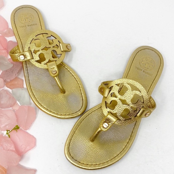 Tory Burch Shoes - Tory Burch Miller Sandals Gold Sz 10